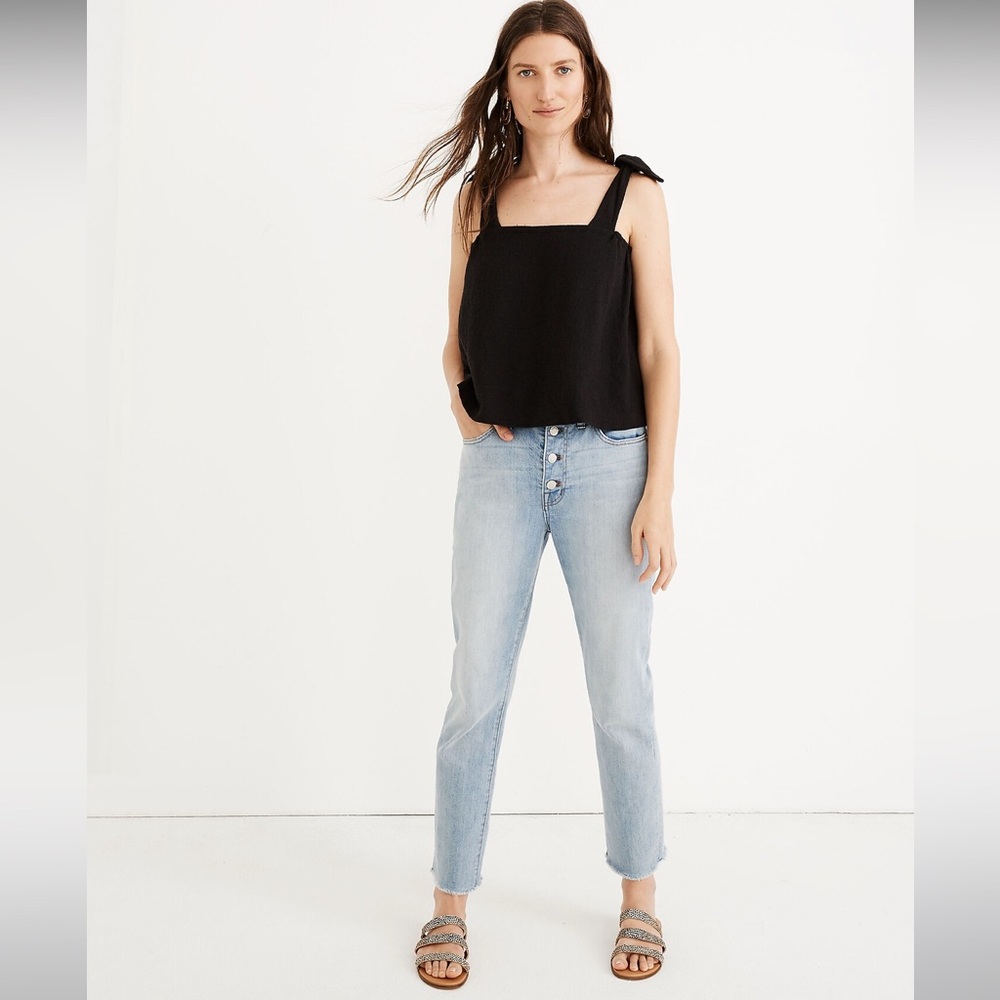 Madewell High Rise Slim Boy Jean Crop in Fitzgerald Wash